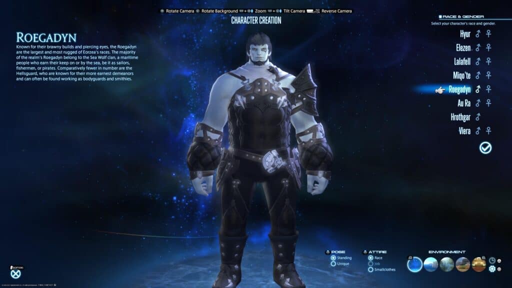 Final Fantasy XIV Character Creation screen