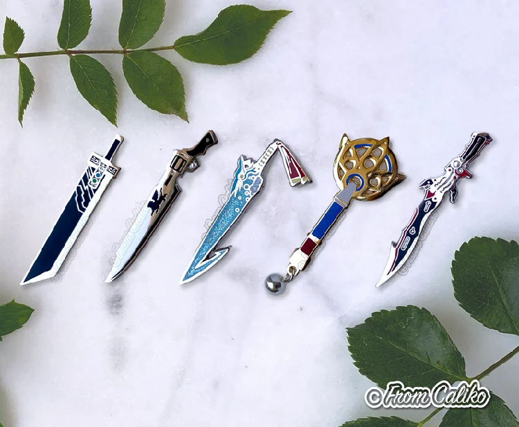 Final Fantasy Weapons Enamel Pins