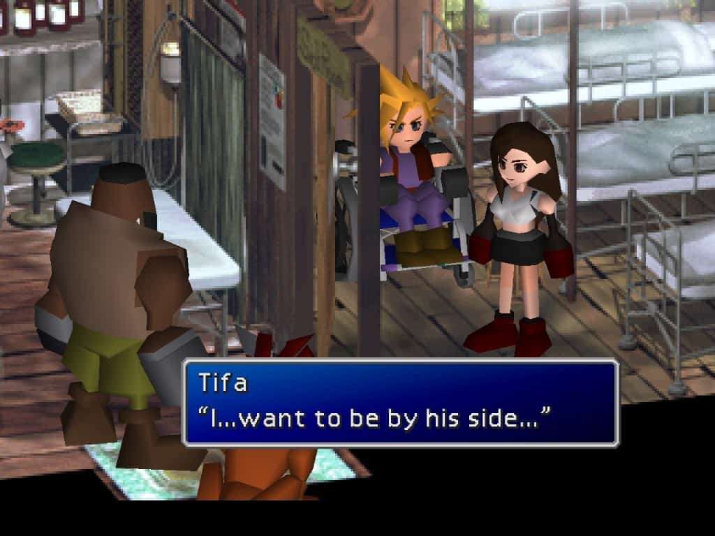 Final fantasy tifa and cloud in the hospital