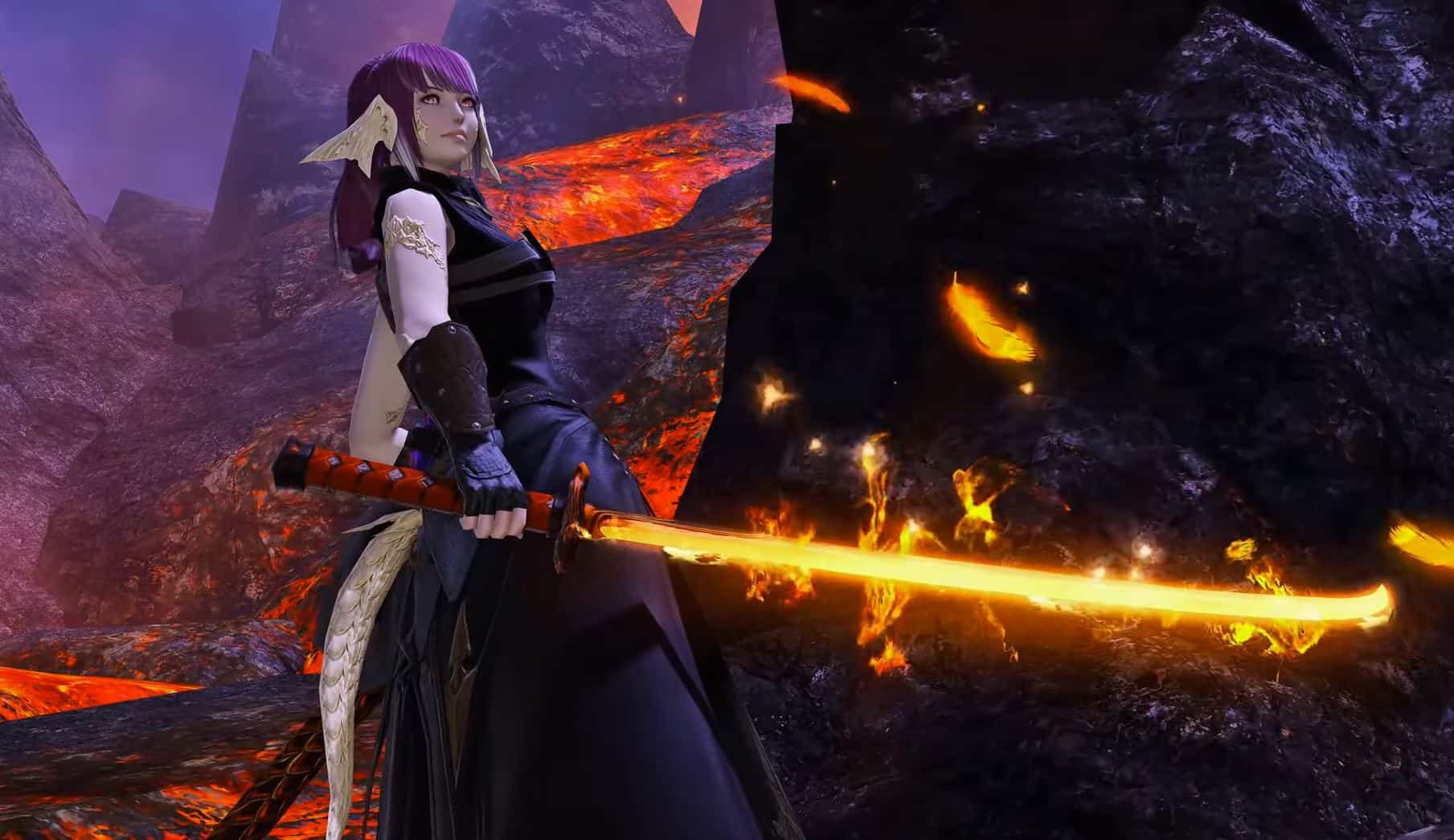 Suzaku's Flame-kissed Chokuto Samurai Weapons Final Fantasy XIV